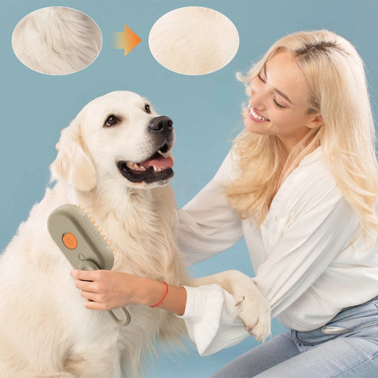 Escova Elétrica a Vapor 3 em 1 para Cães e Gatos