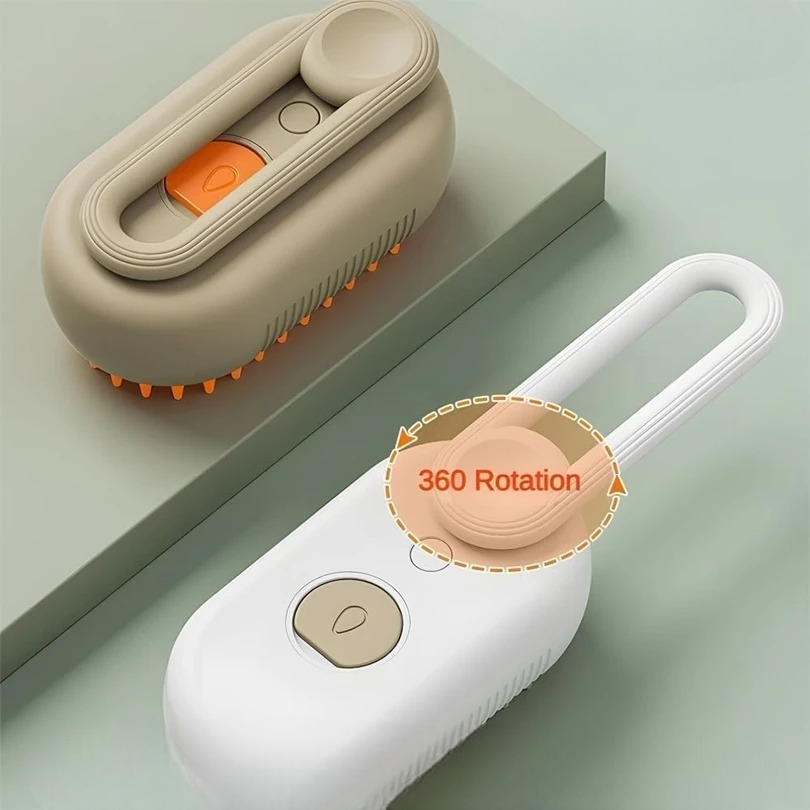 Escova Elétrica a Vapor 3 em 1 para Cães e Gatos