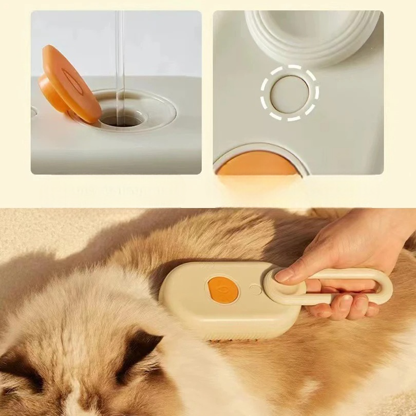 Escova Elétrica a Vapor 3 em 1 para Cães e Gatos